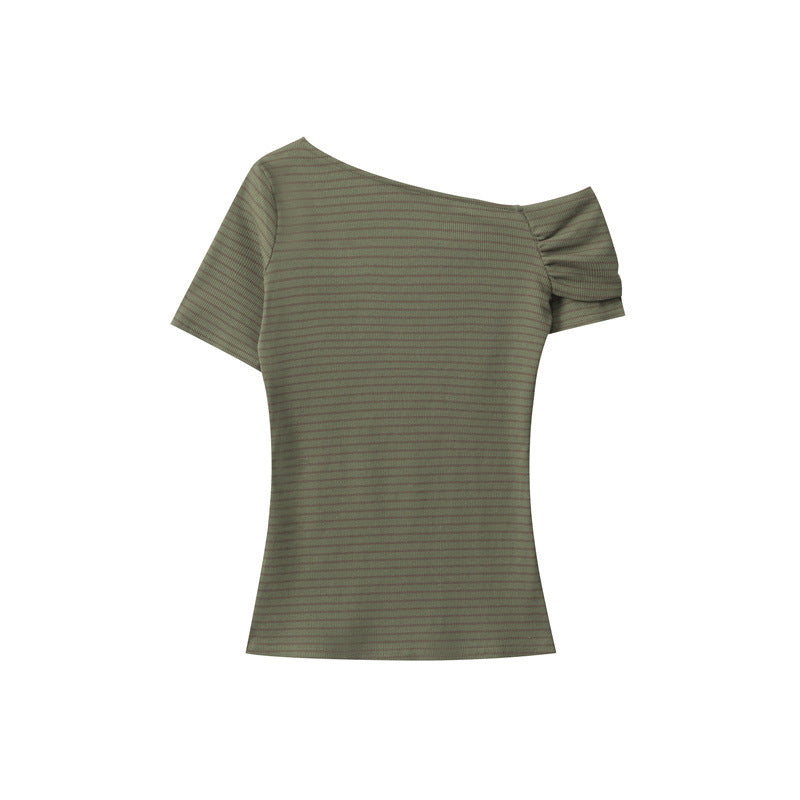 Nariele Kink Shoulder Sexy Pure Shoulder Tee