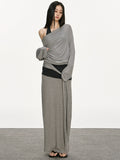 Anna Aneae Slanted Shoulder Sunscreen Casual Lazy Long Sleeves