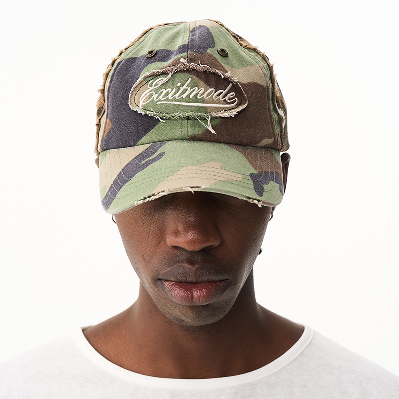 BLINDNOPLAN Camouflage Leopard Print Burr Stitching Cap