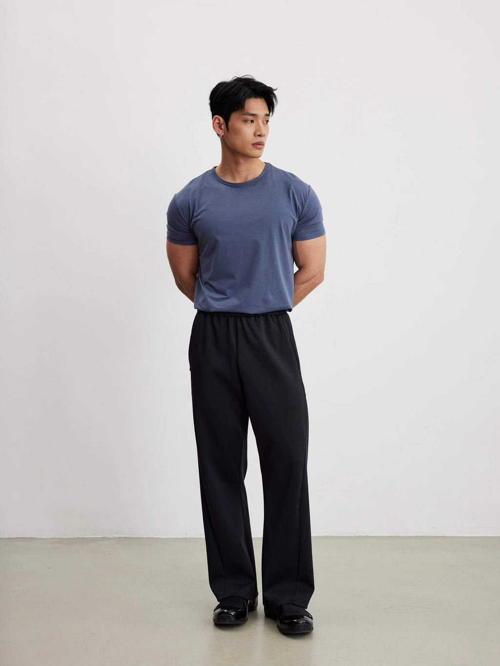 AFTERGLOW Crew Neck Front Shoulder Casual Tee