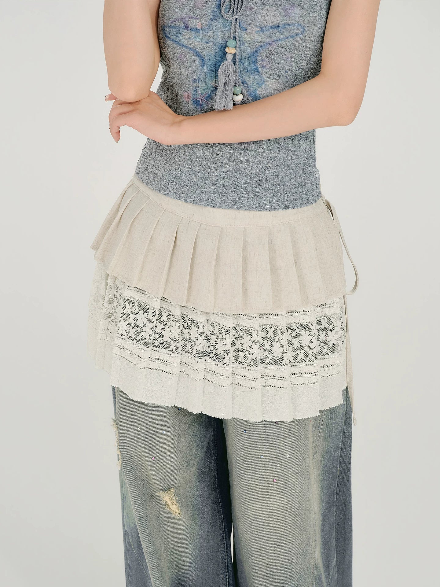 Girlyhalo Versatile Lace Fart Curtain
