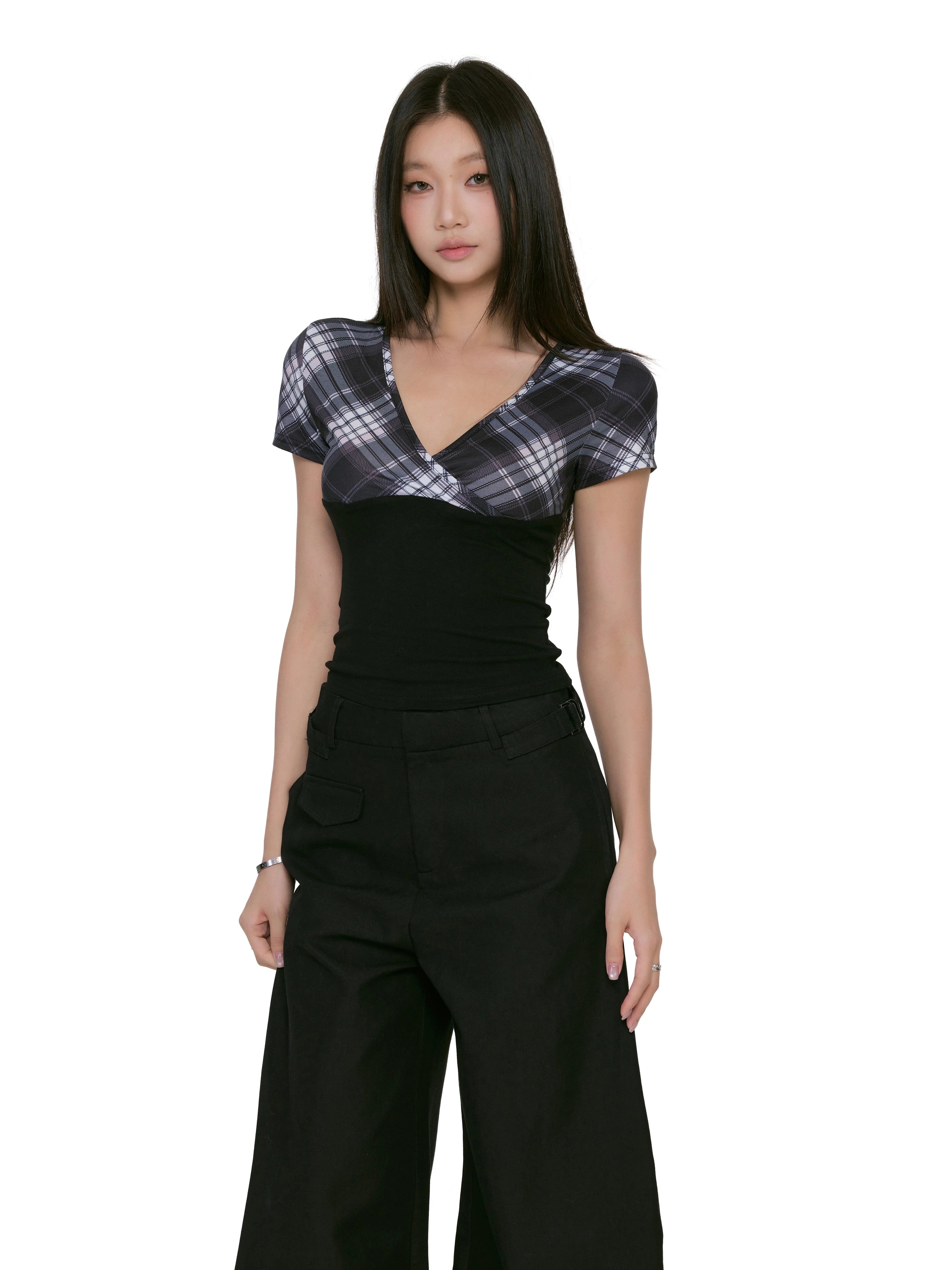 WITHMIN Slim and Thin Plaid Pure Desire Tee
