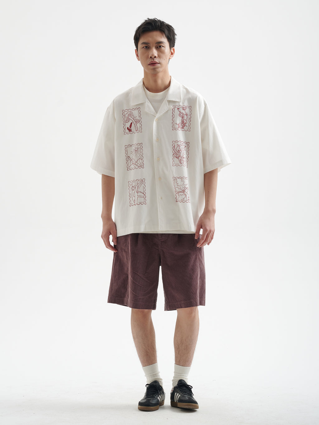 BUTTBILL 25SS Japanese retro 11-pit non-elastic corduroy Shorts