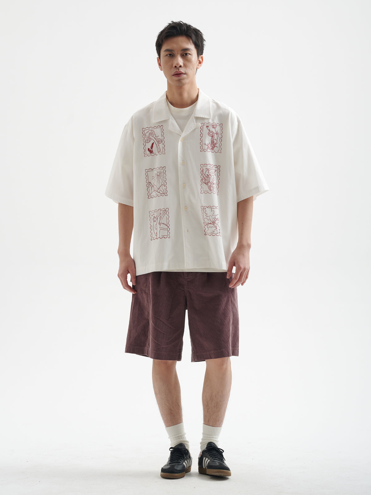 BUTTBILL 25SS Japanese retro 11-pit non-elastic corduroy Shorts