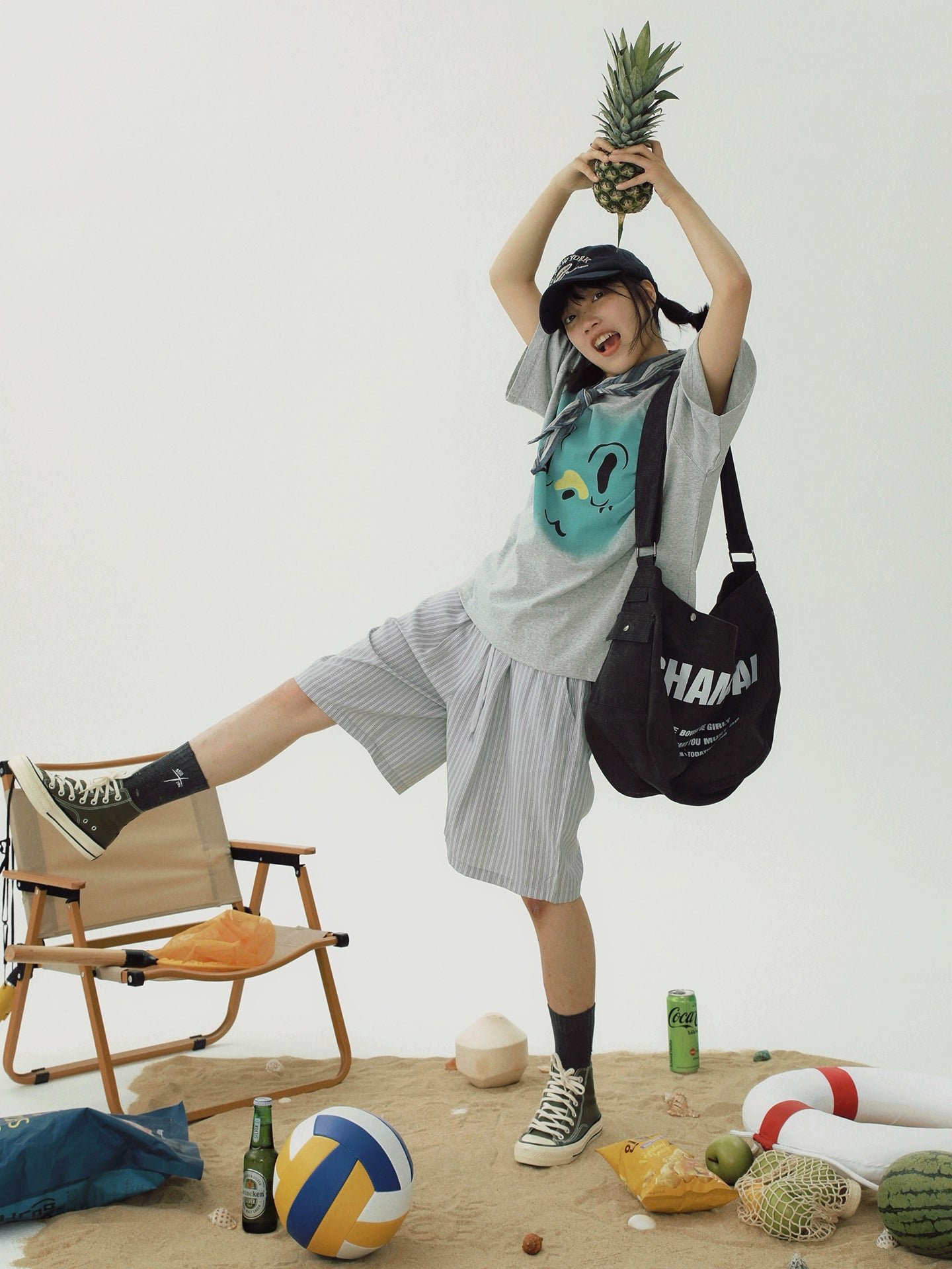 STILLYOU Versatile Striped Casual Shorts