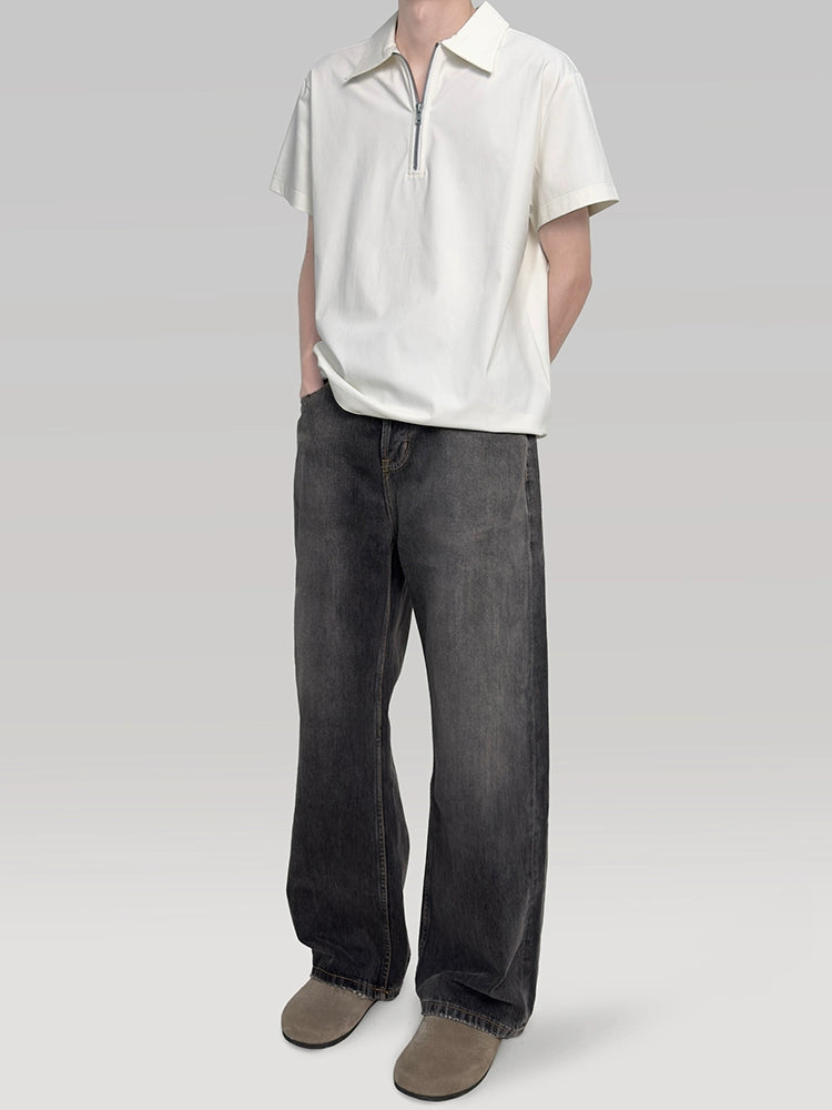 PLUS NO LOGO Washed Old Ink Splashing Jeans