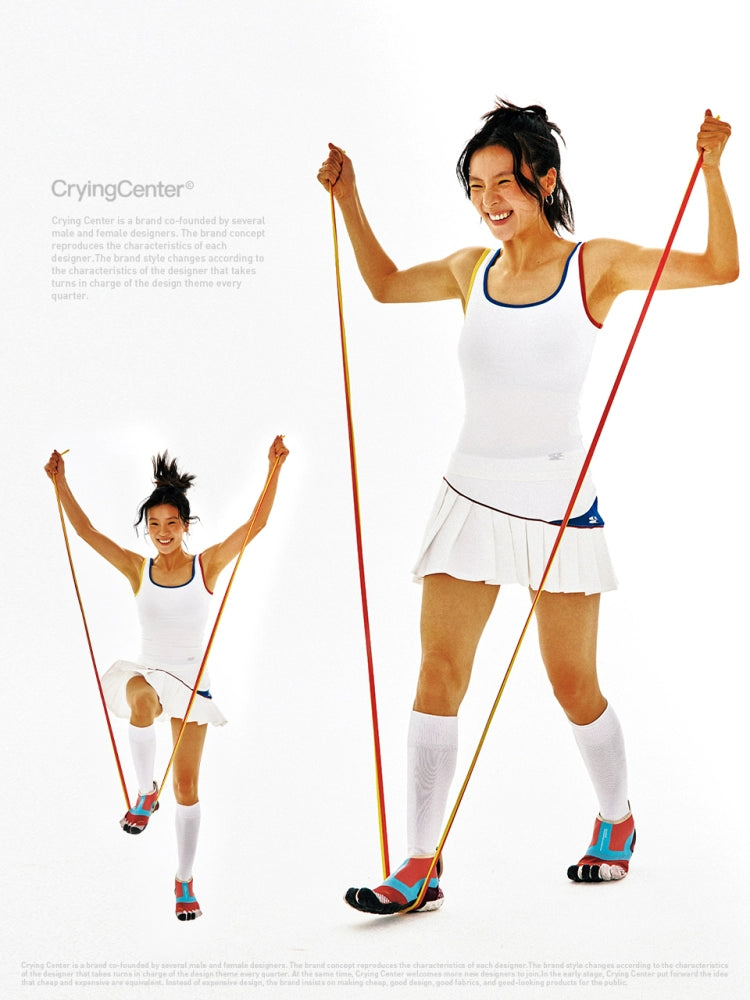 CryingCenter Contrasting Hemming Tennis Vest Tennis Skirt Set