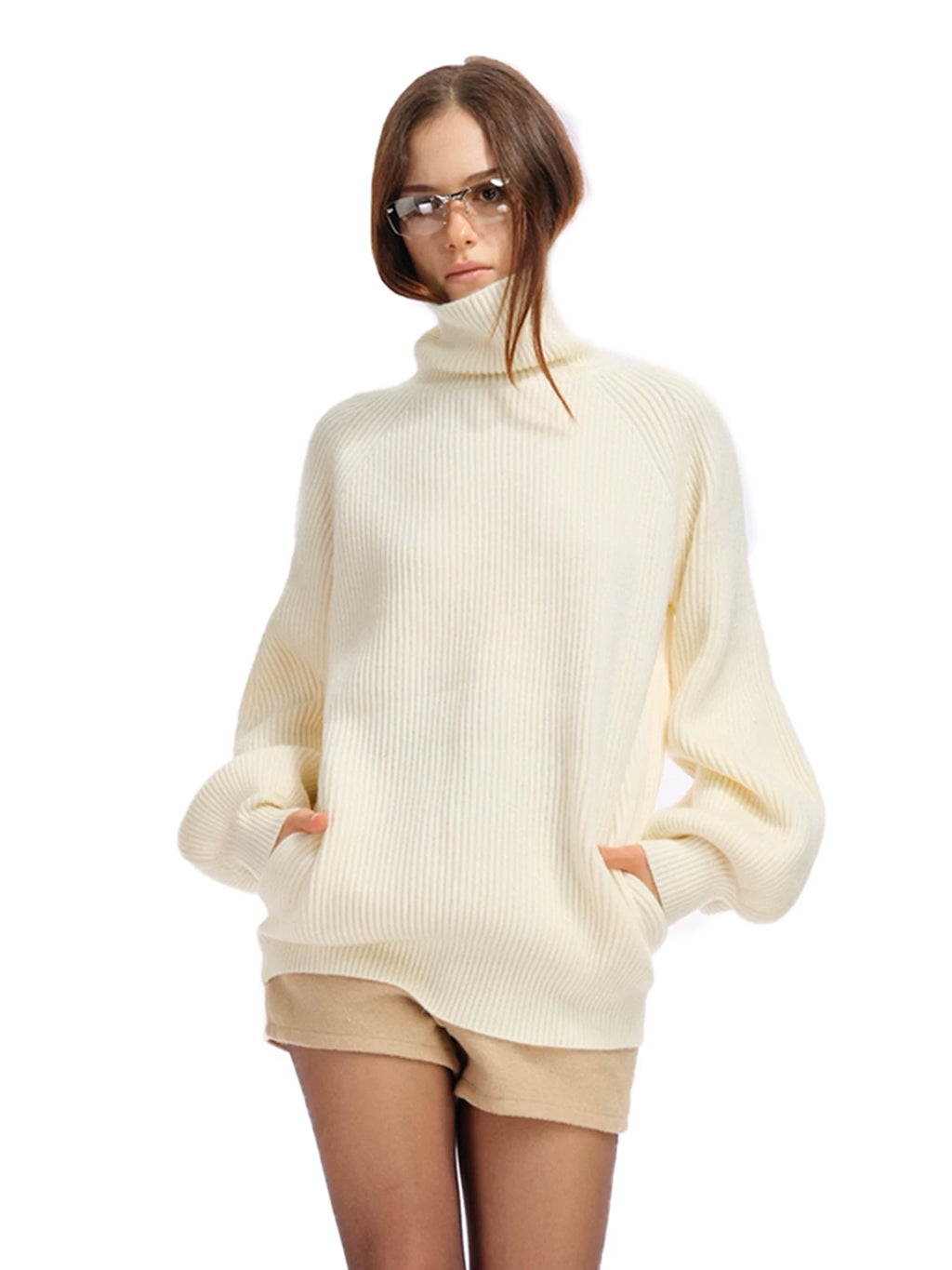 Two Little Guys Oversize Turtleneck Pocket Sweater