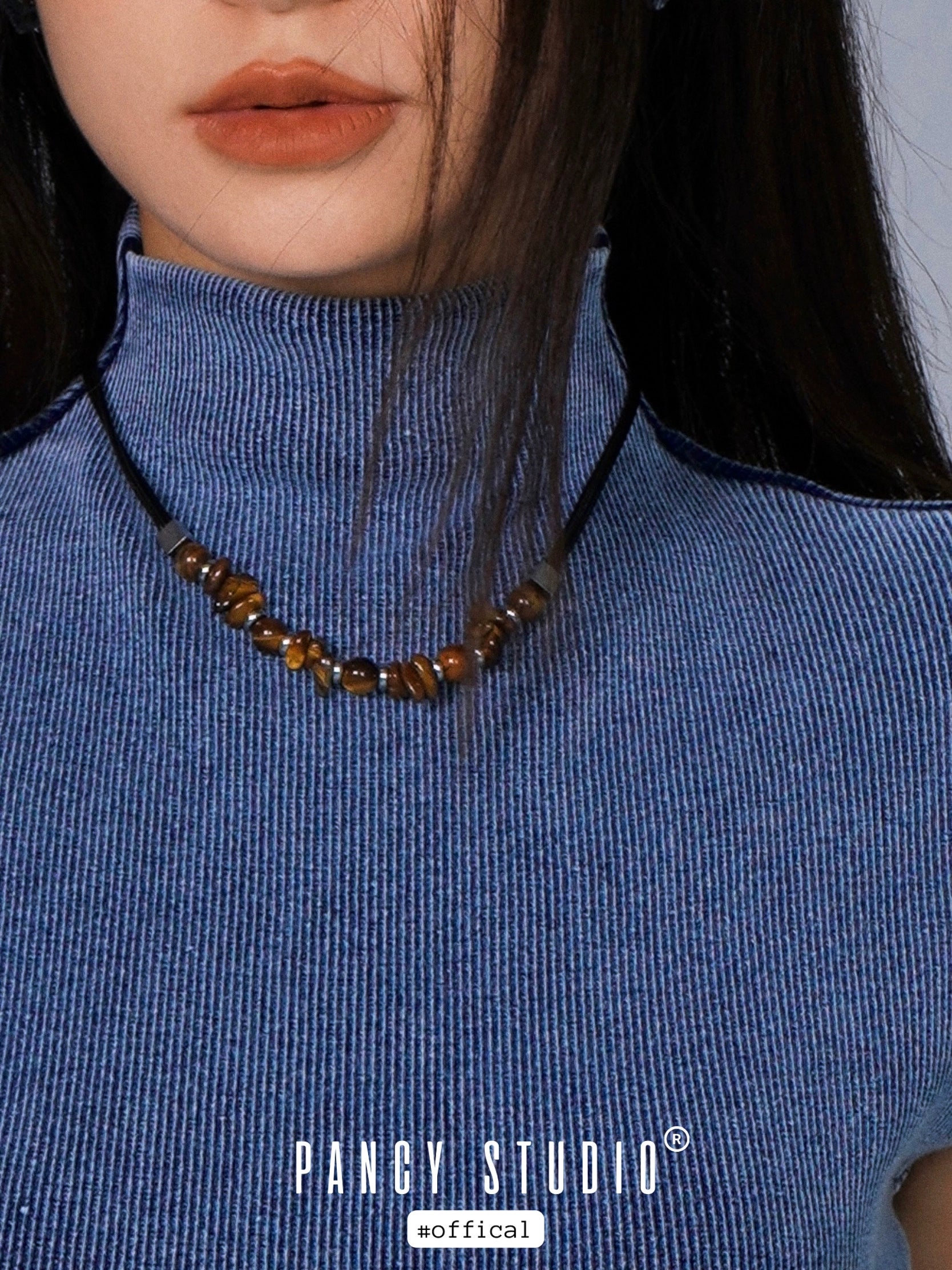 PANCY Maillard Retro Natural Stone Beaded Necklace