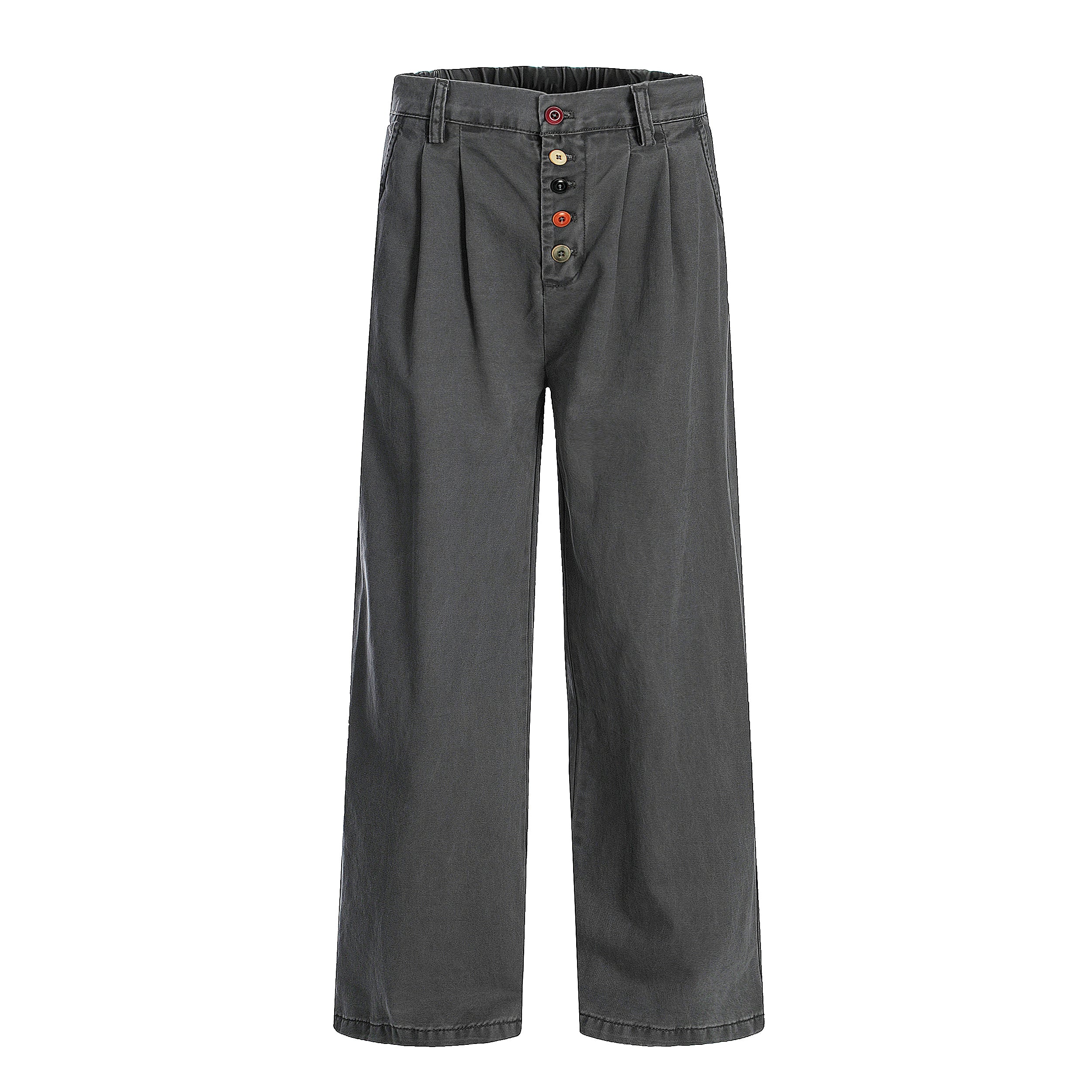 "Clearance"BTSG Niche Color Breasted Design Wide-leg Slacks