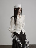 INDULG Fungus Lace V-neck Strap Waist Shirt