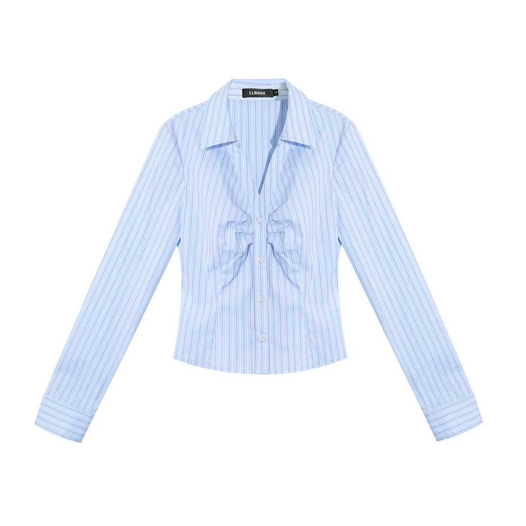 LLROGE Striped Shirt Skirt Set