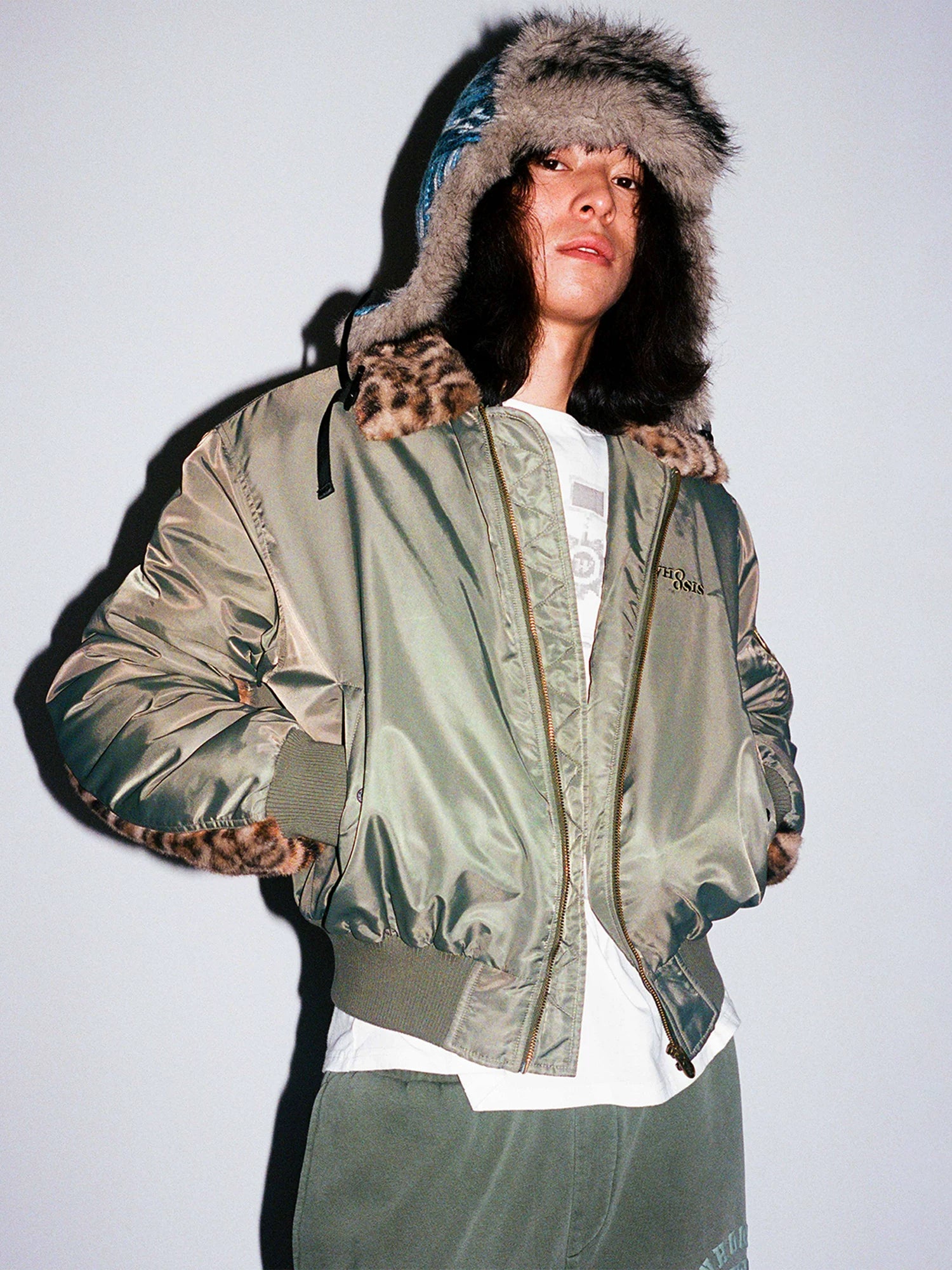 WHOOSIS Fluffy Leopard Print Versatile Cotton Jacket