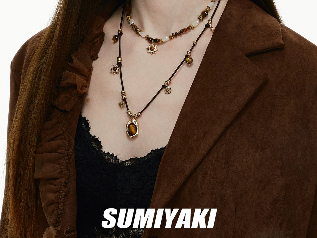 SUMIYAKI Vintage Beaded Double Layer Necklace