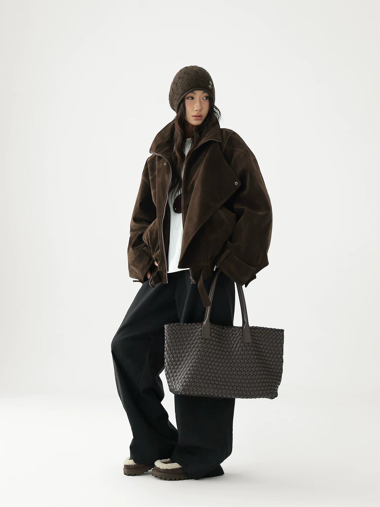 AceStudios Vintage Suede Stand-Up Jacket