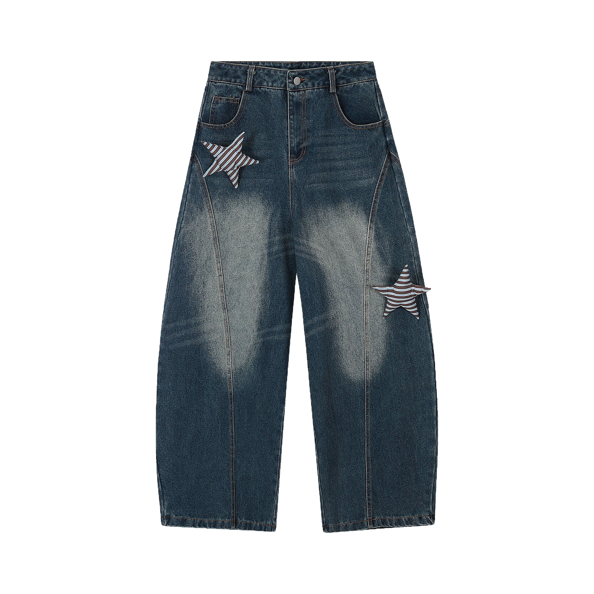 BLACKLISTS Star Patch Washed Scimitar Jeans