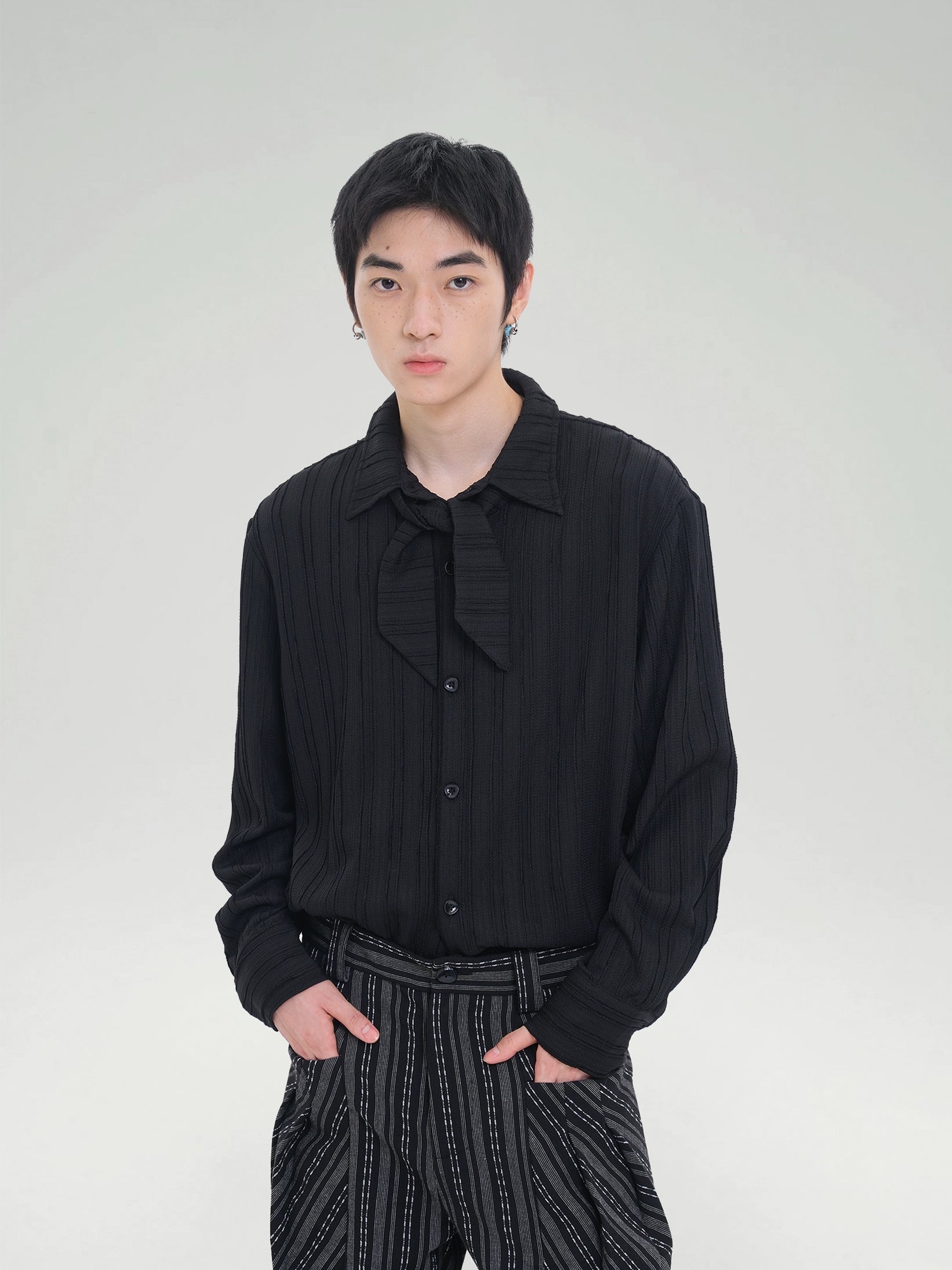 TZ Killer Versatile Loose Square Collar Long Sleeve Shirt