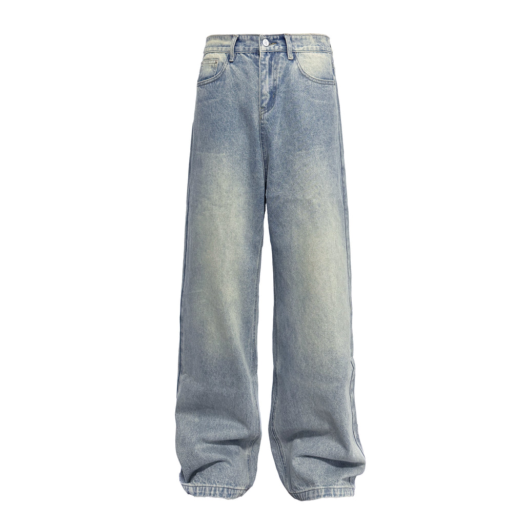 JCAESAR Straight Tube Slightly Wide Old Jeans