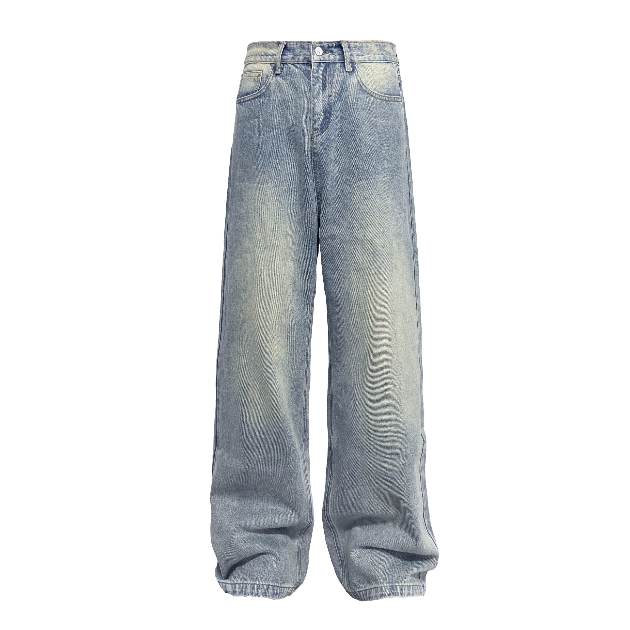 JCAESAR Straight Tube Slightly Wide Old Jeans