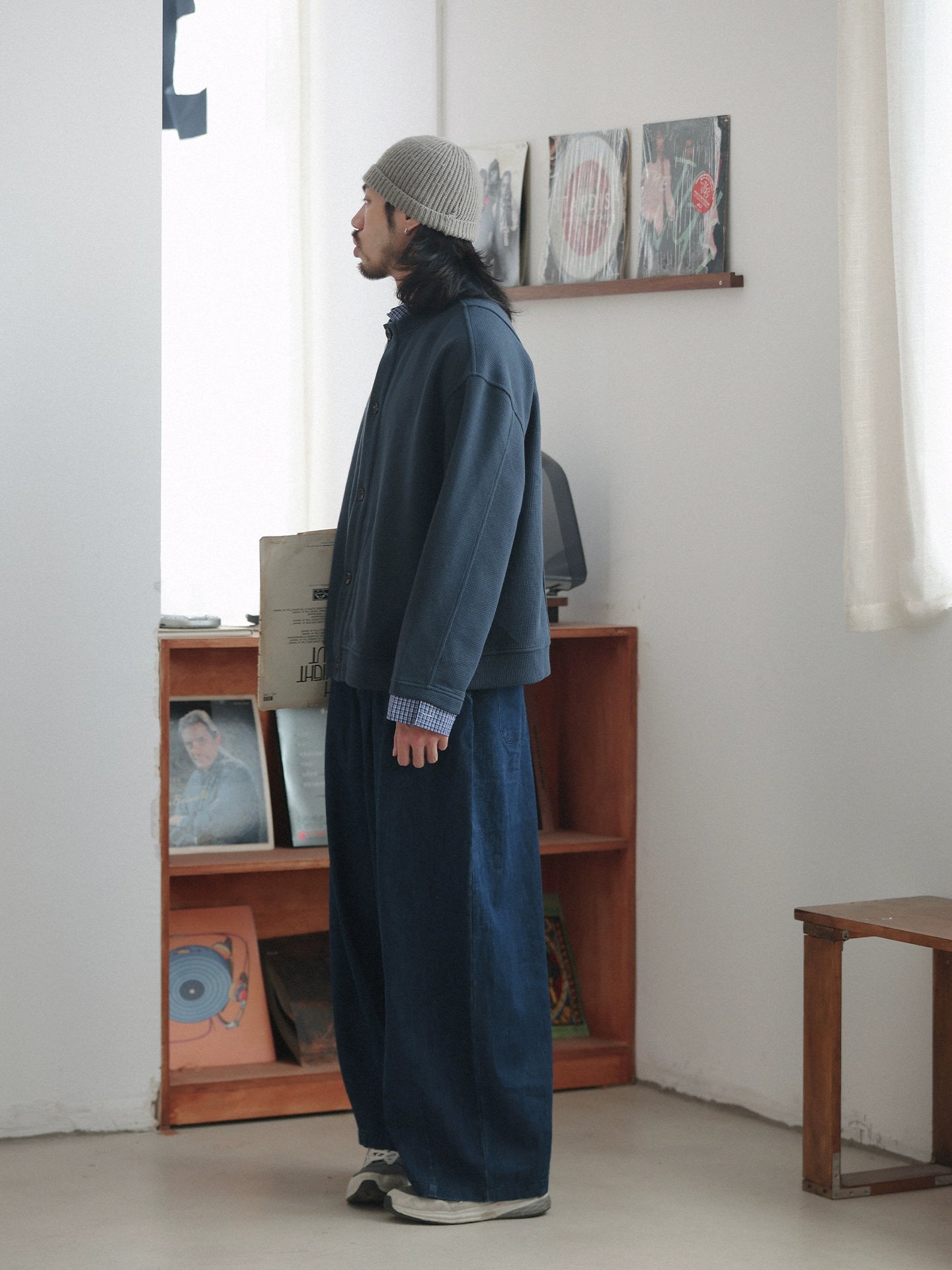 NOEARS Vintage Fake Two-piece Shirt Collar Knitted Cardigan