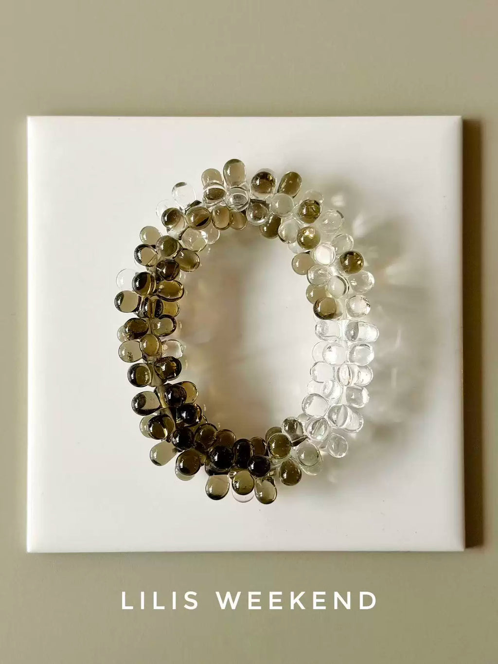 Lilis Weekend Gradual Change Green Seaweed Handmade Beaded Bracelet