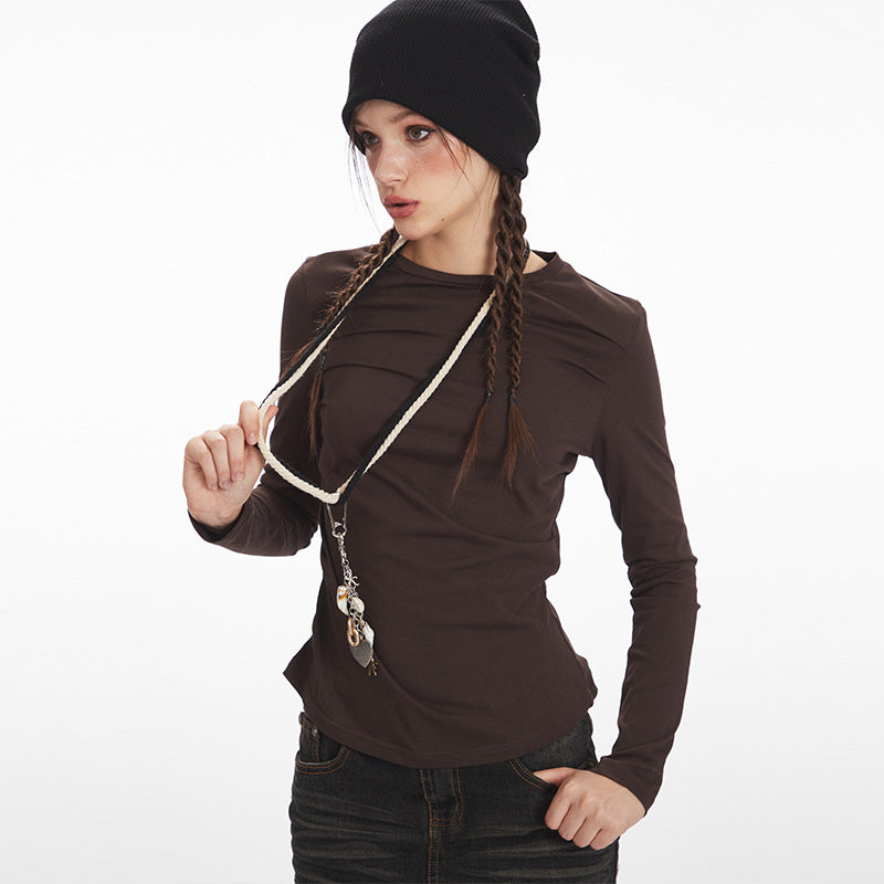 Nariele Pleated Waist Slim Long Sleeves