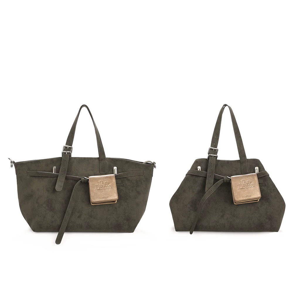 JANDRESS moss green large-capacity modern tote bag