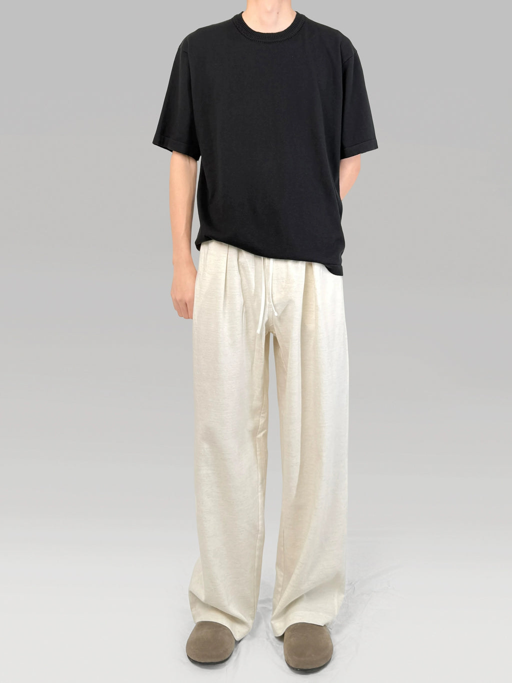 PLUS NO LOGO Striped Loose Straight Trousers