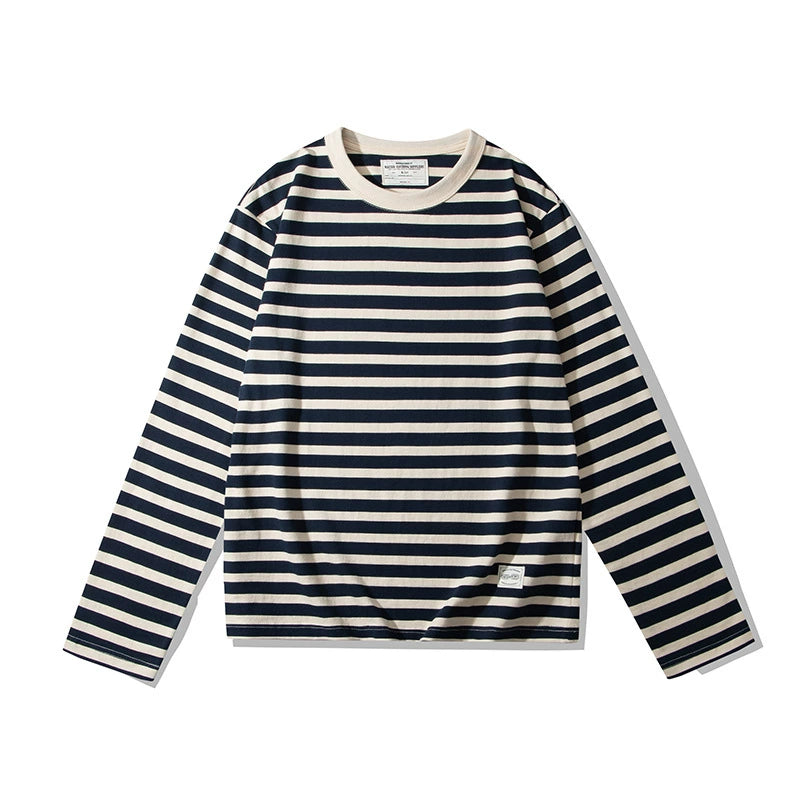 PrintAce Vintage Loose Striped Long Sleeve