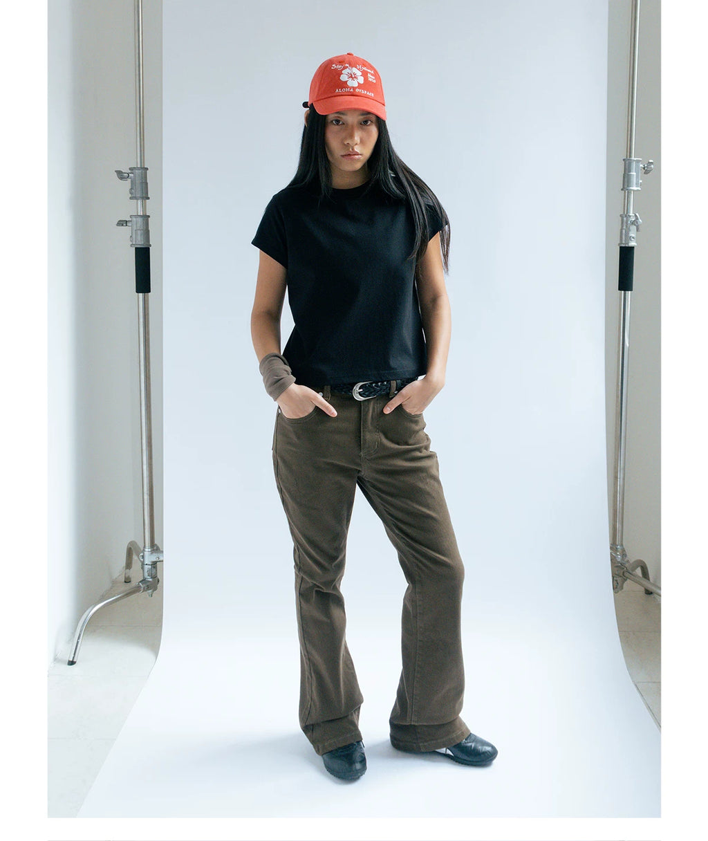 FUNKYFUN Front Shoulder Simple Loose Tee