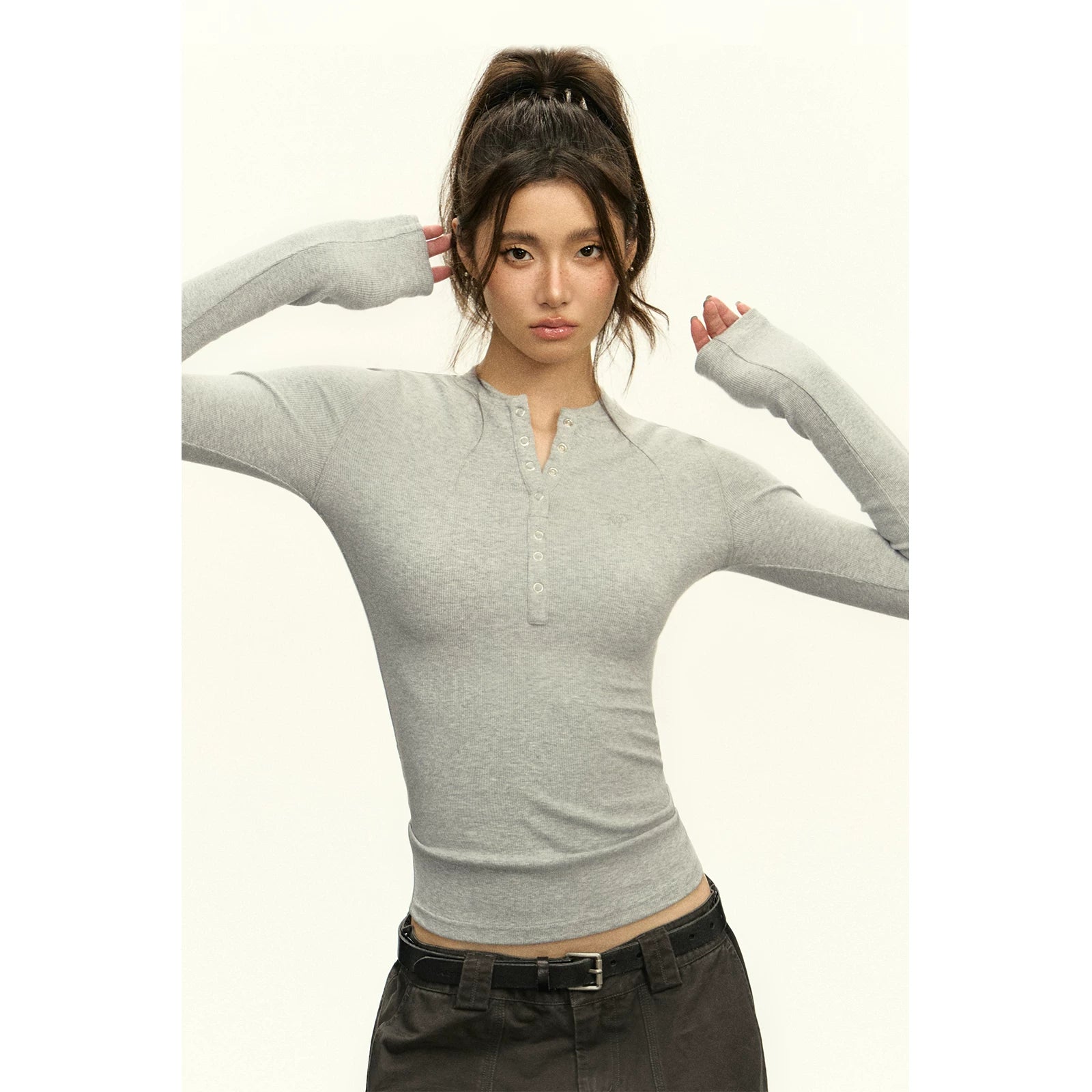 Ariseism Henry Collar Versatile Slim Sleeve