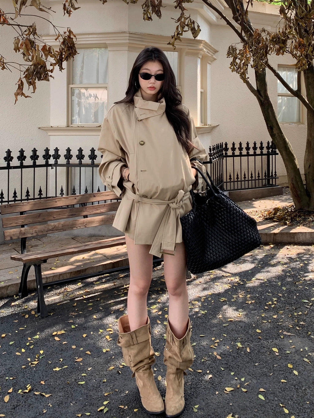 WITHMIN Loose and Thin Versatile Trench Coat