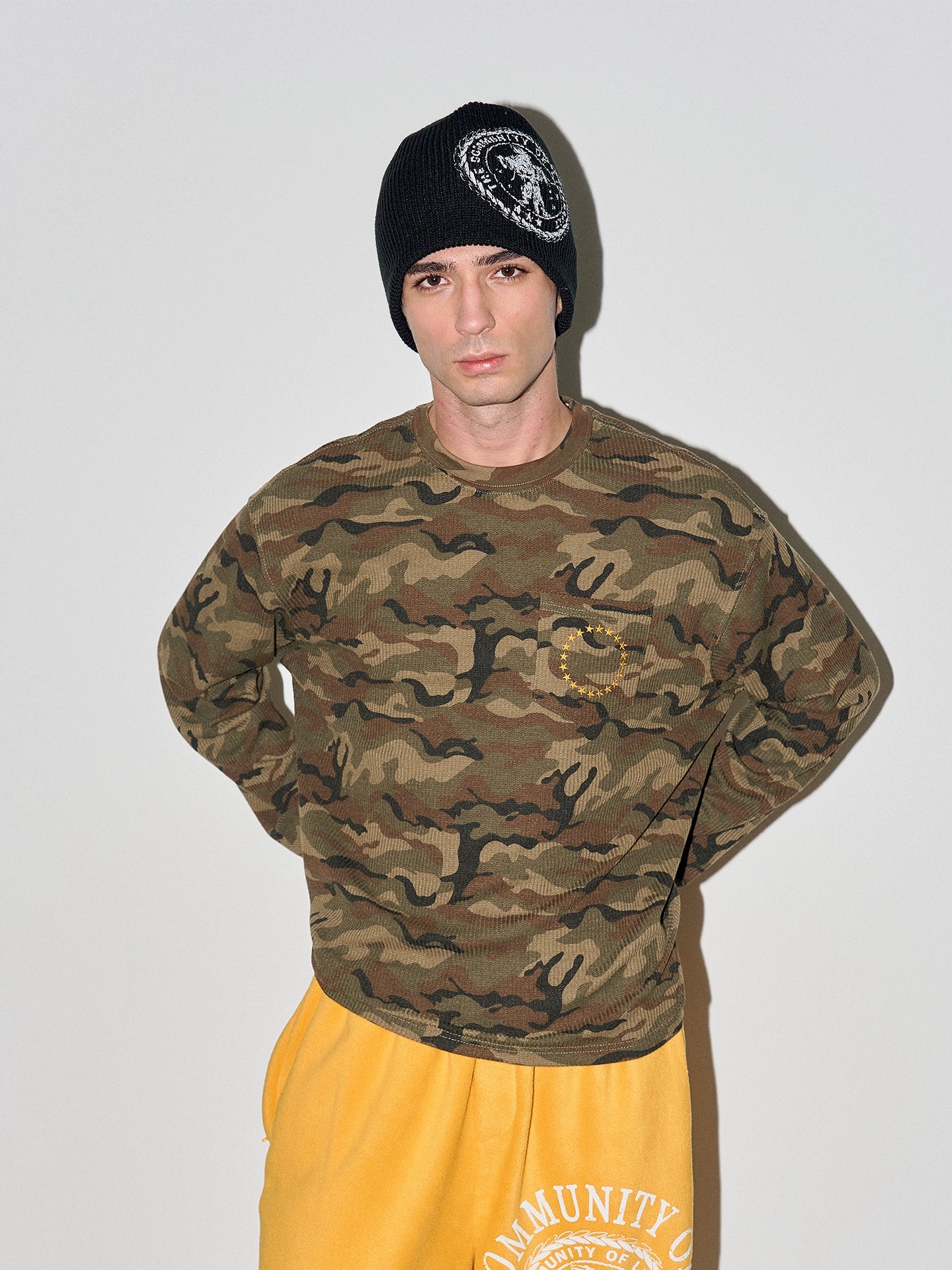 LIBERAFIT Camouflage Waffle Embroidery Long Sleeve