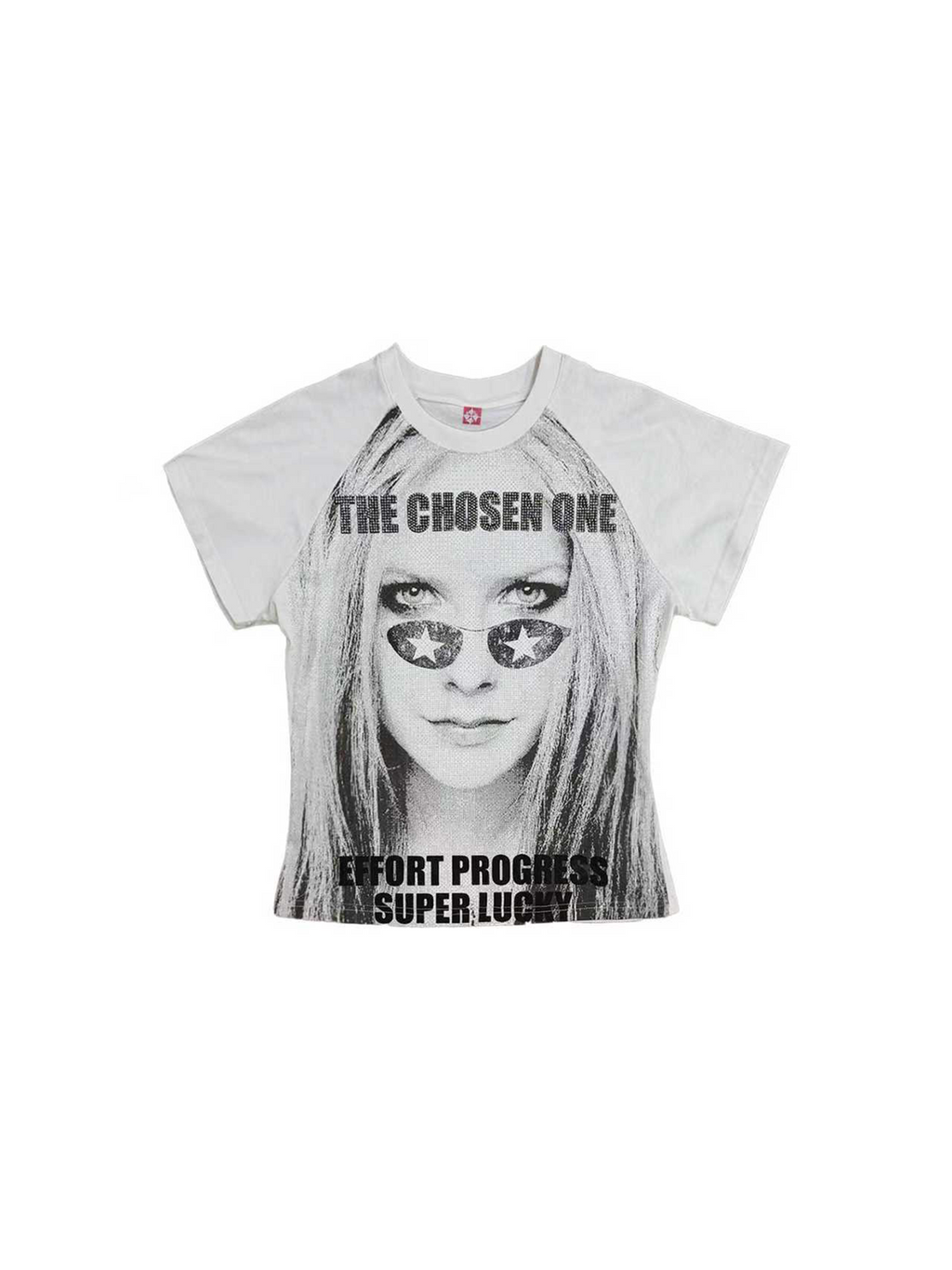 DETW Retro Portrait Slogan Hot Diamond Printing Slim Tee