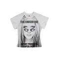 DETW Retro Portrait Slogan Hot Diamond Printing Slim Tee