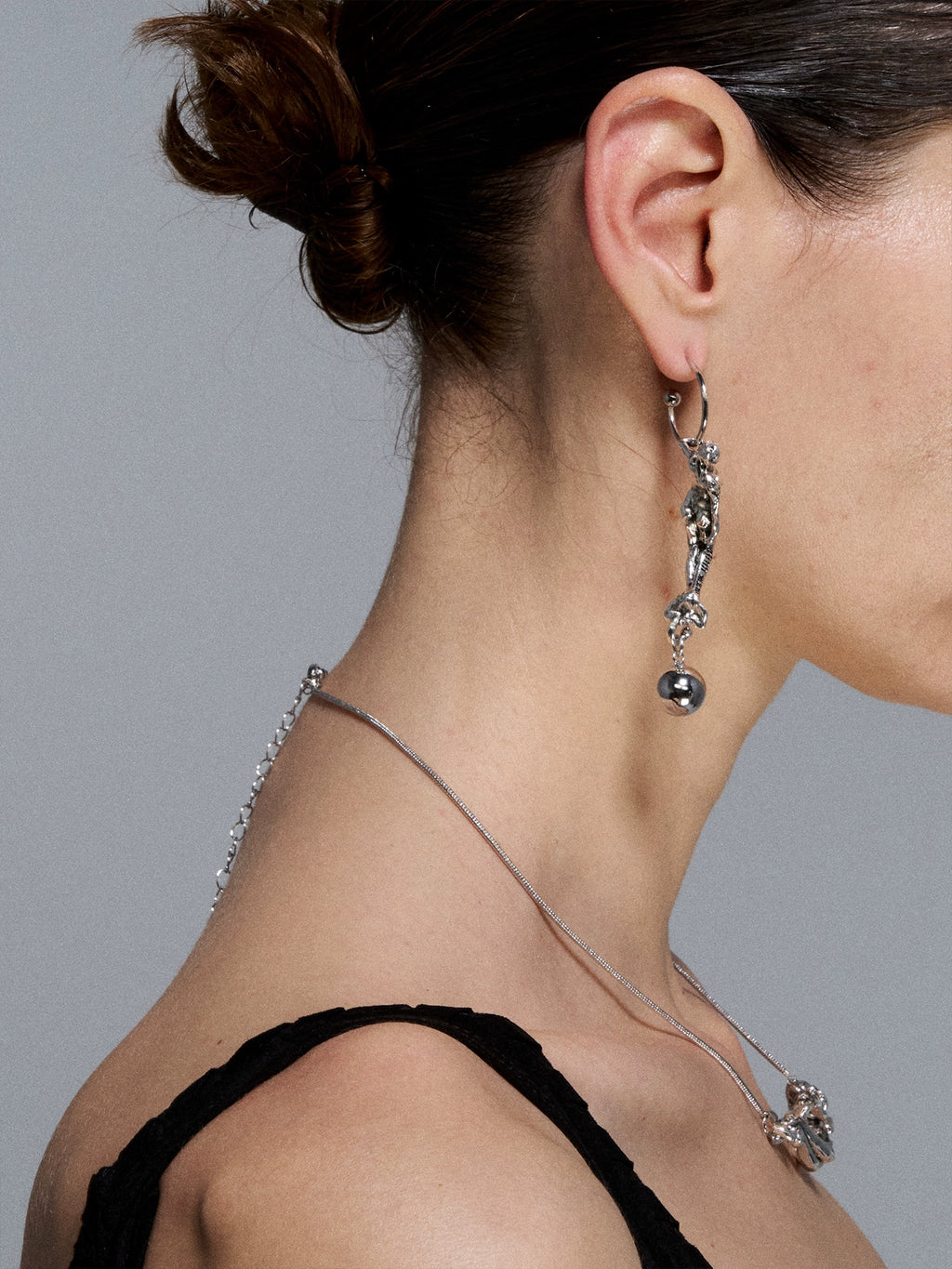 1JINN Made Old Silver Mermaid Long Earrings