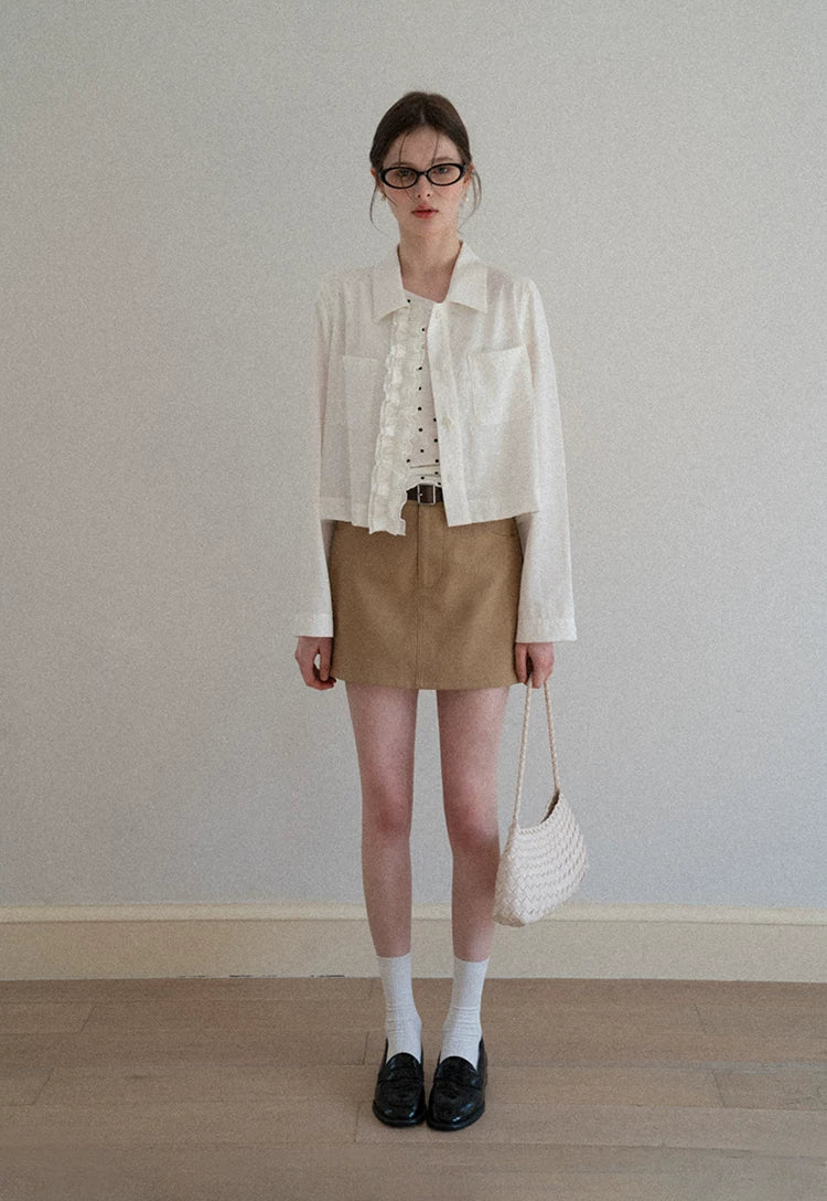 EGGKA Fungus Edge Lapel Shirt Short Jacket