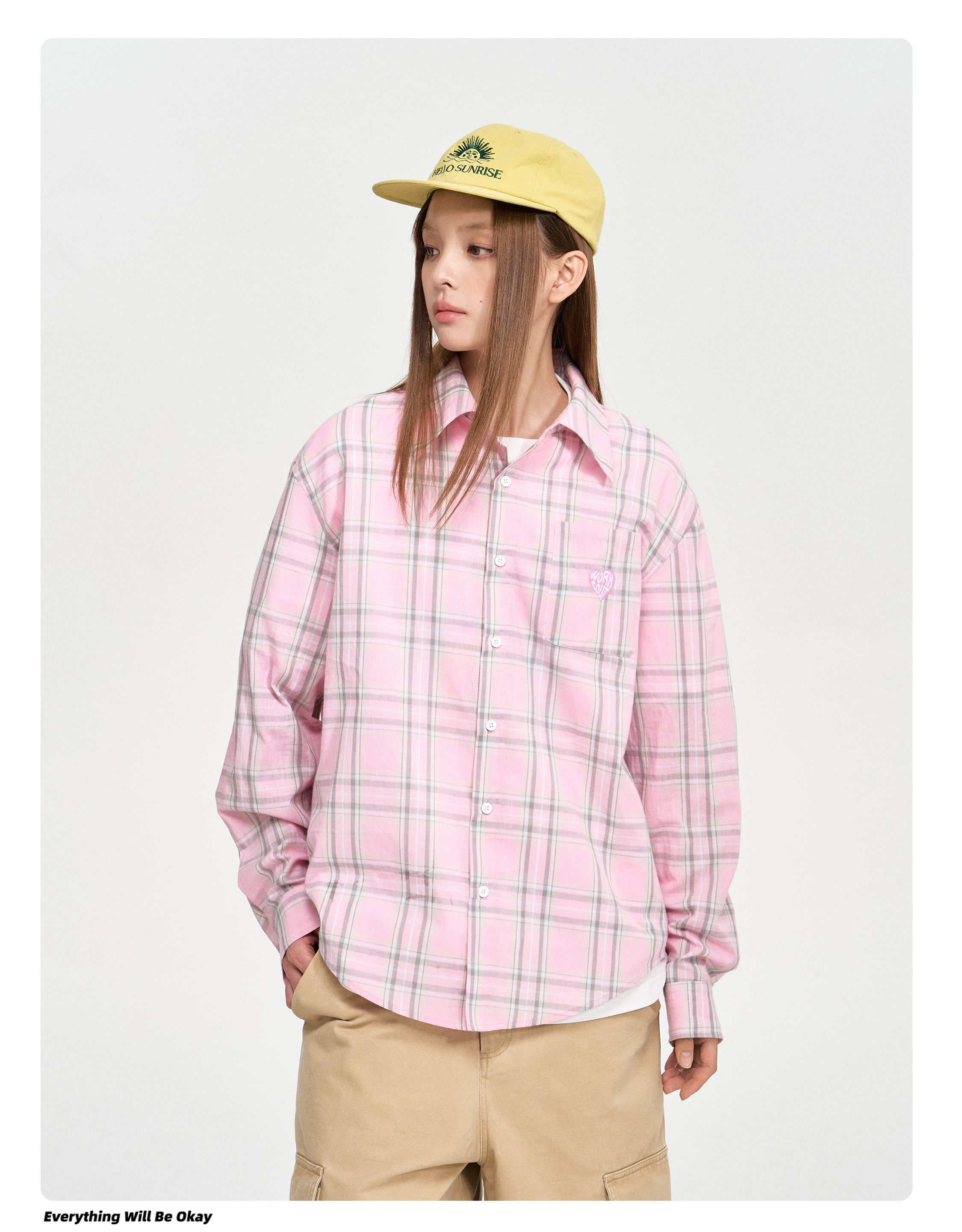 NICEBAD Contrasting Plaid Light Long-sleeved Shirt