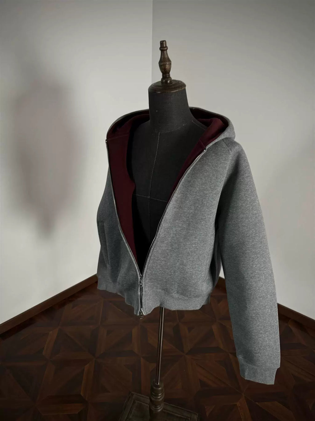 AMBSOM Casual Versatile Zip Hooded Sweater