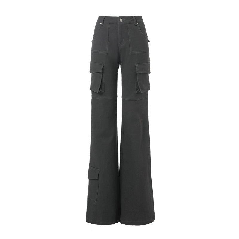 ABMY retro multi-pocket heavy industry micro-pull trousers