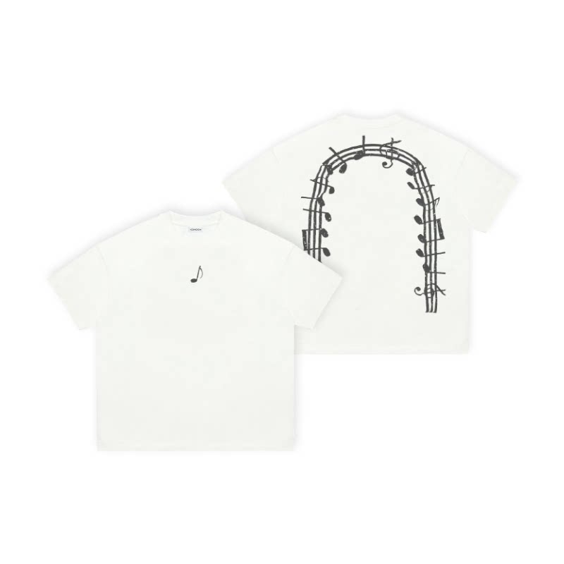 KONOOT Music Note Print Casual Tee