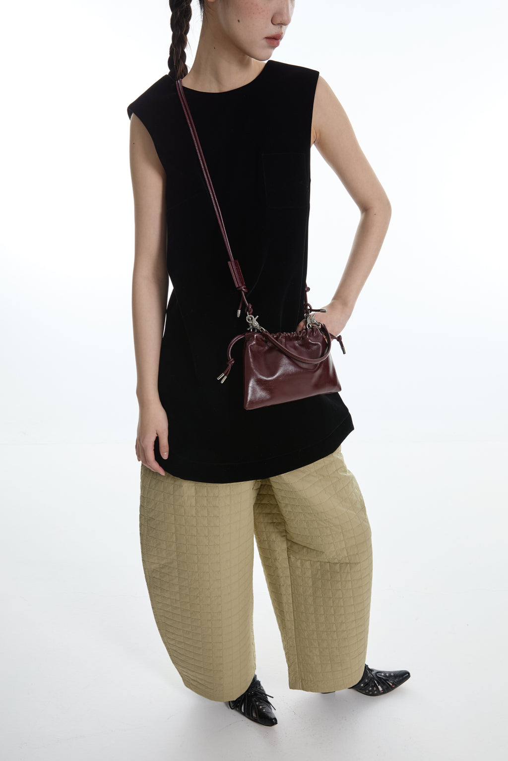 DirtySix Cow Split Leather Fran little cloud cowhide small bag