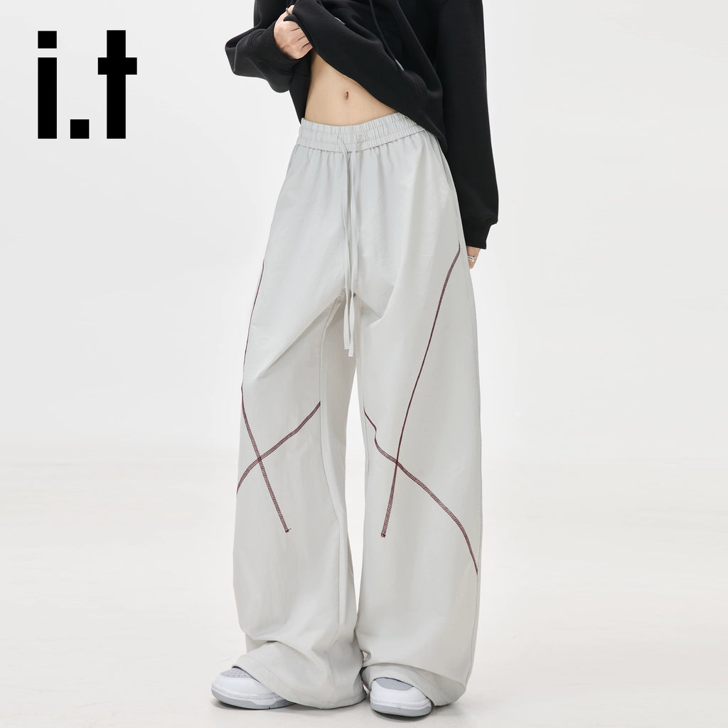 IT: CHOCOOLATE Striped Loose Wide Leg Pants