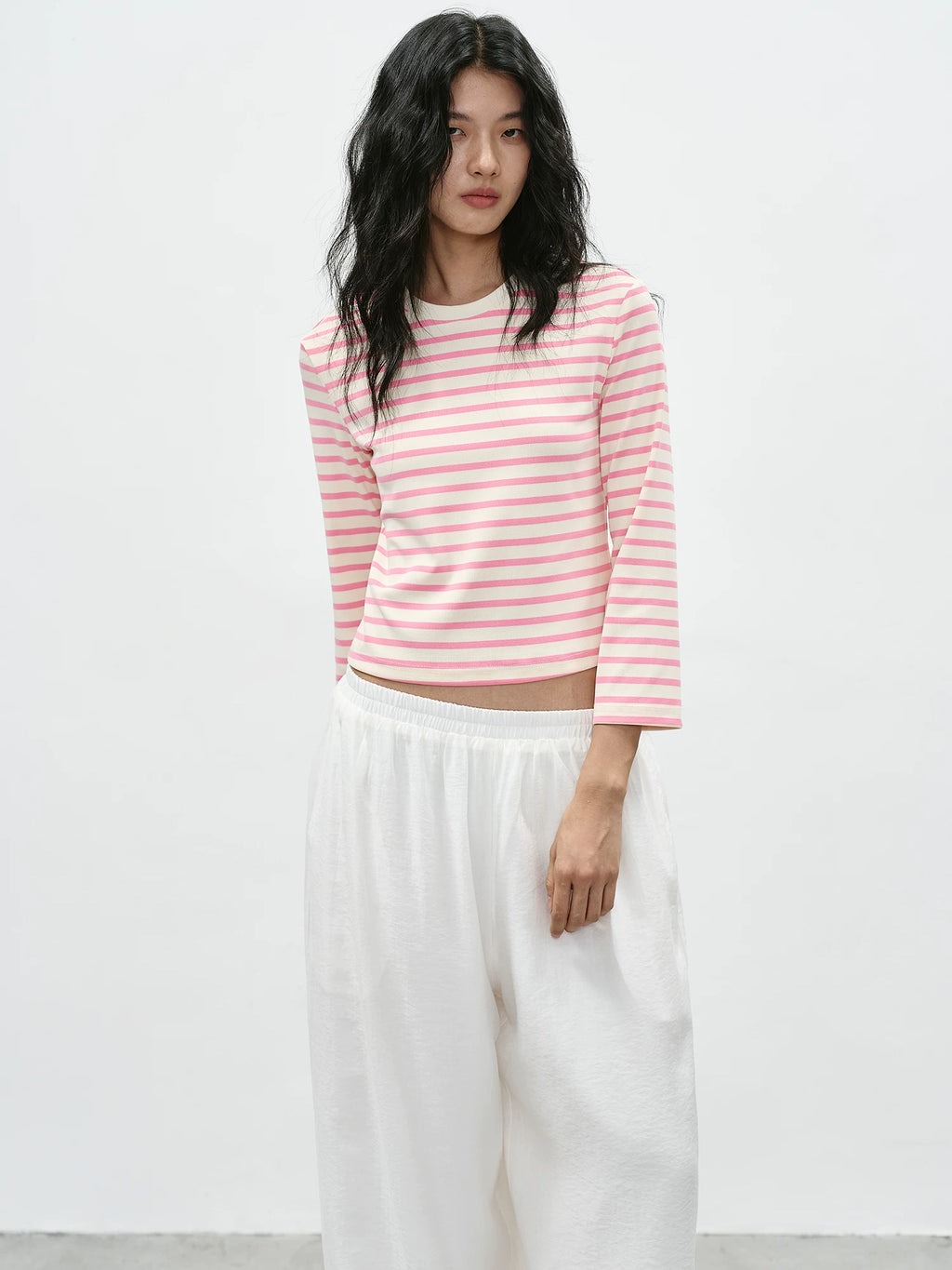 EIGHTHMONTH Striped Short Casual Long Sleeve