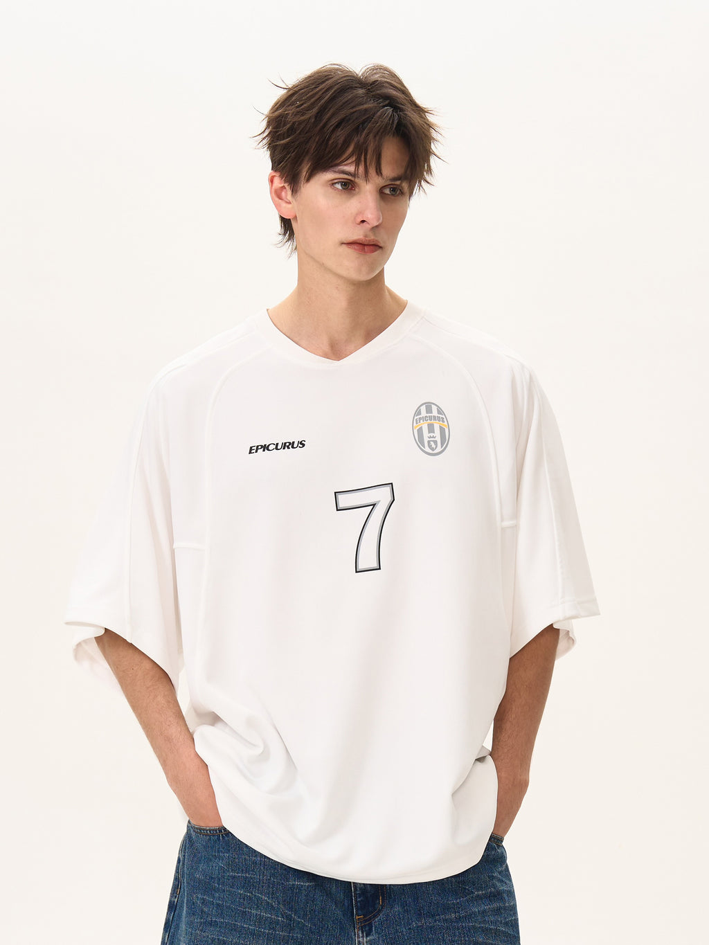 BTSG Splicing loose jersey Tee