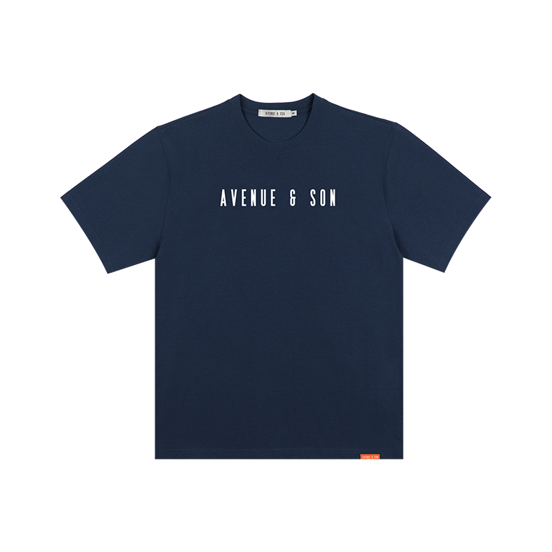 AVENUESON Crew Neck Loose Casual Simple Letter Tee