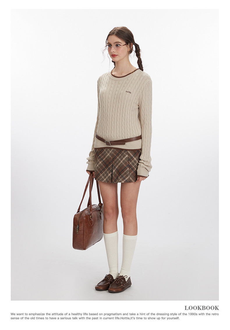 Nariele Letter-embroidered Crew Neck Sweater