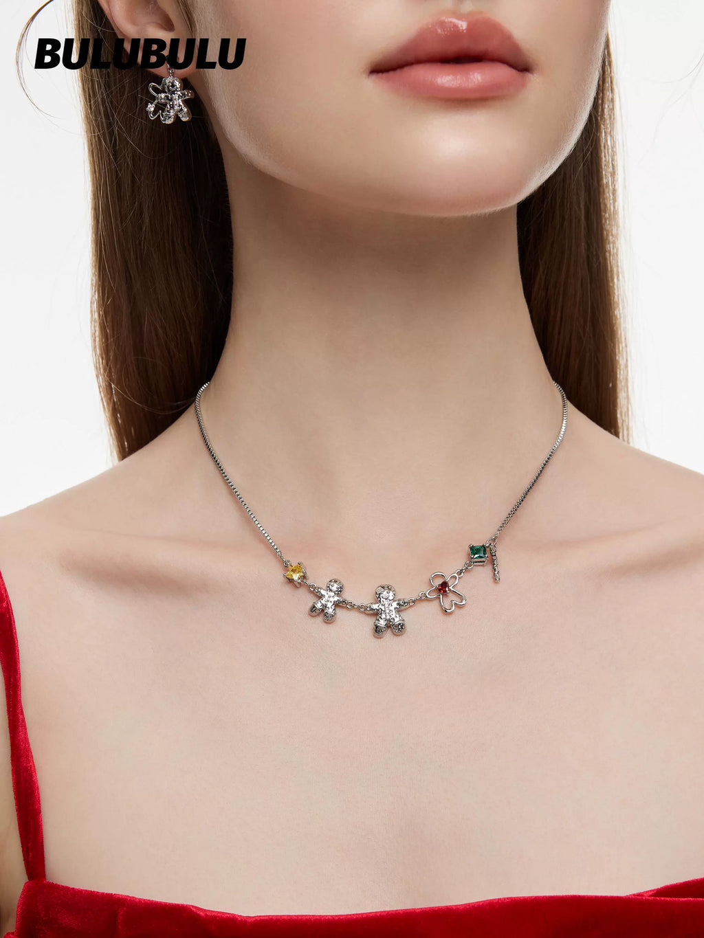 BULUBULU Gingerbread Man Premium Sense Collarbone Chain