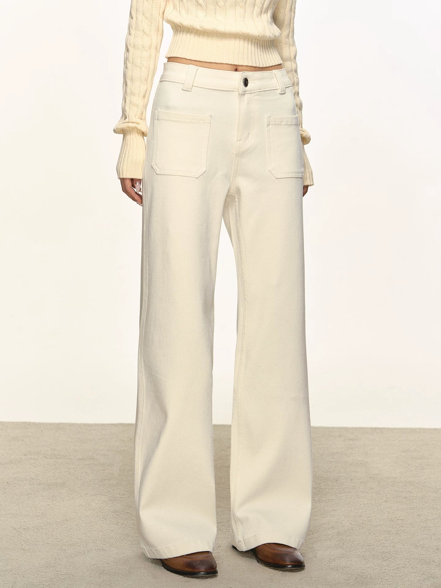 Anna Aneae Straight Wide-leg Casual Trousers
