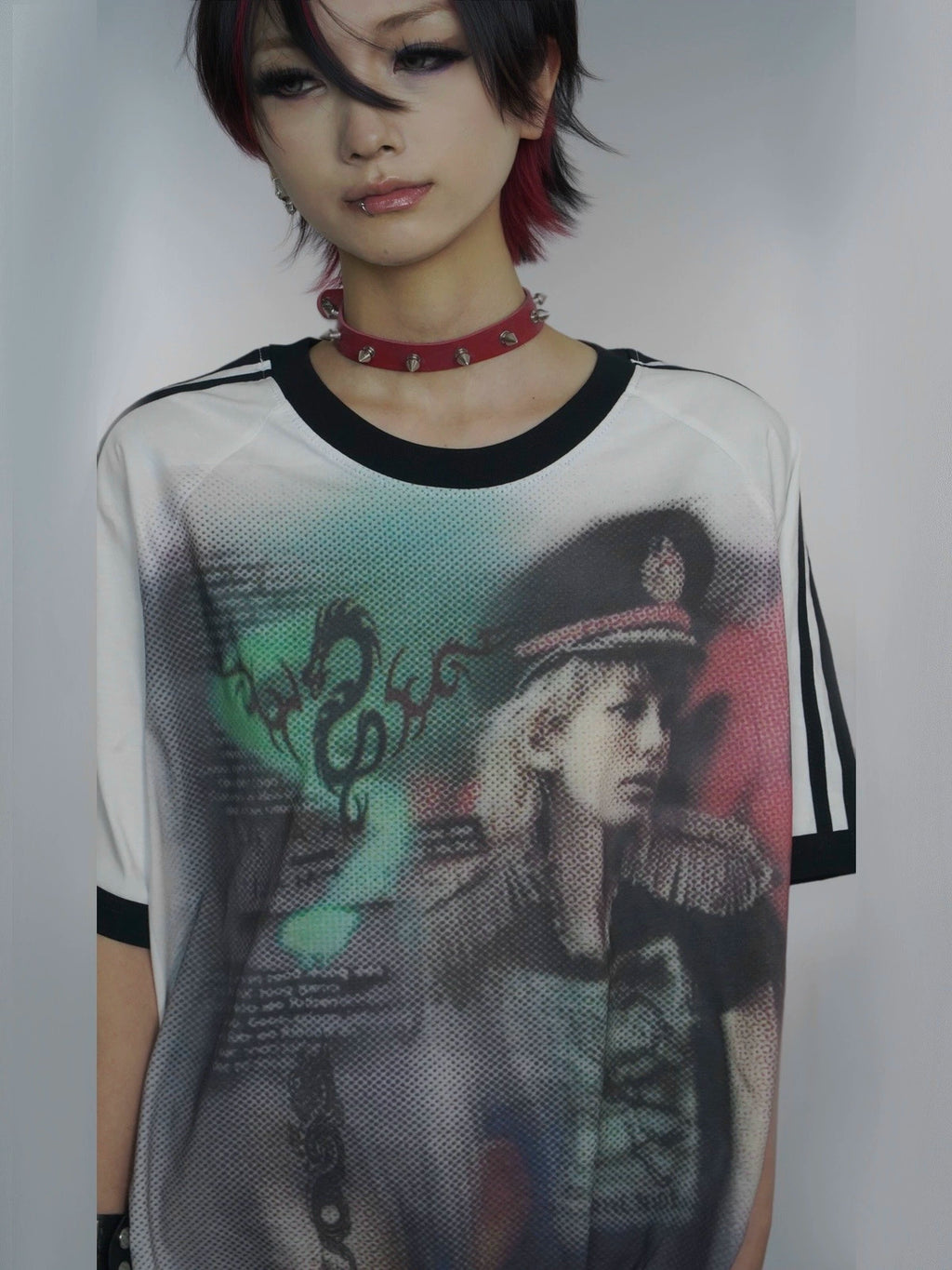 WEBBAR Y2K Striped Casual Tee